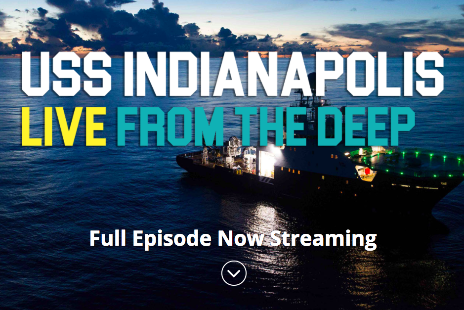 Doug interviewed on PBS special USS Indianapolis Live from the Deep – stream here