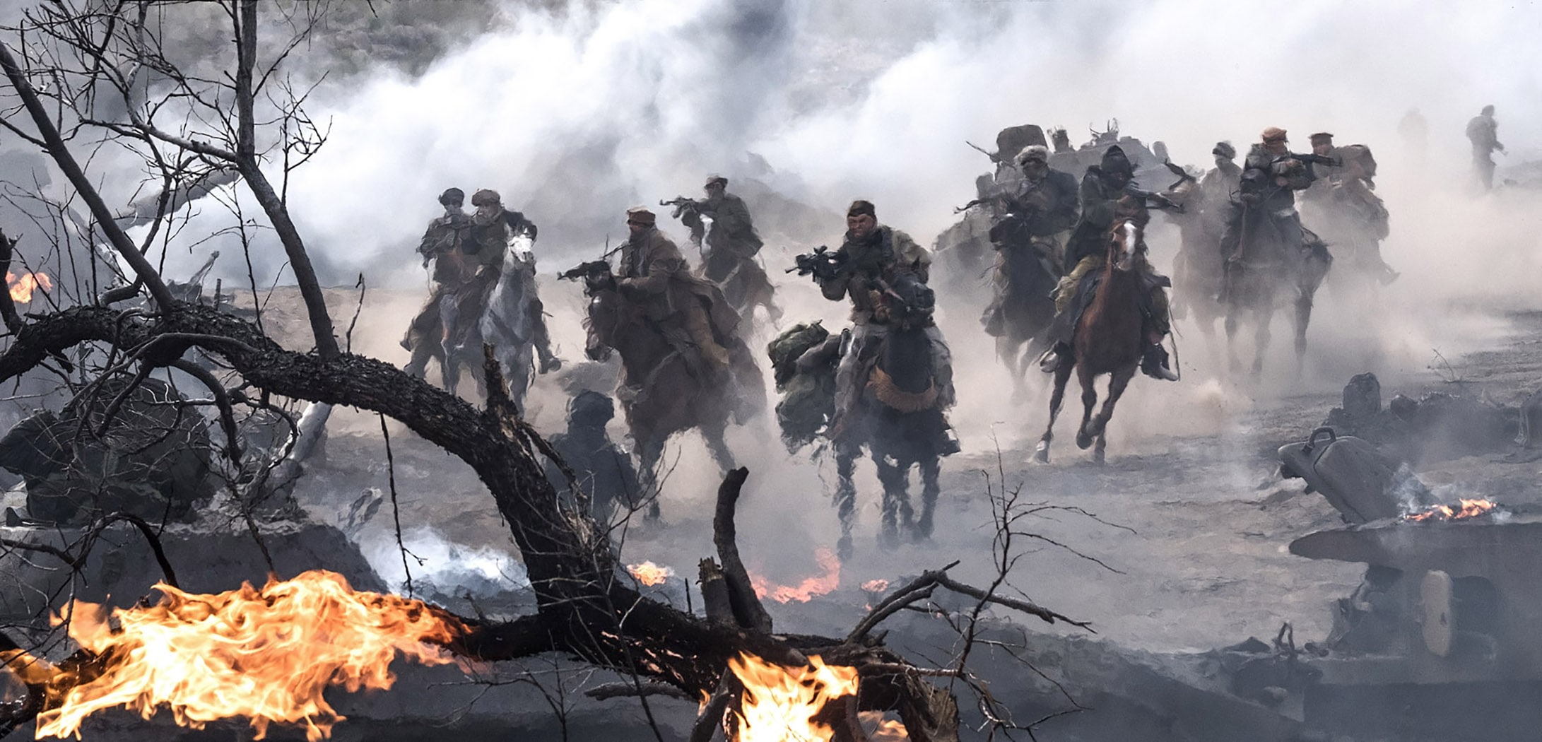 A scene from Jerry Bruckheimer Films’, Black Label Media’ and Alcon Entertainment’s war drama “12 STRONG,” a Warner Bros. Pictures release. Photo by David James